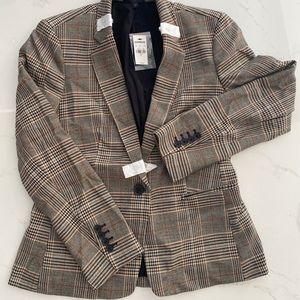 Express Plaid Notch Collar One Button Blazer - NEW